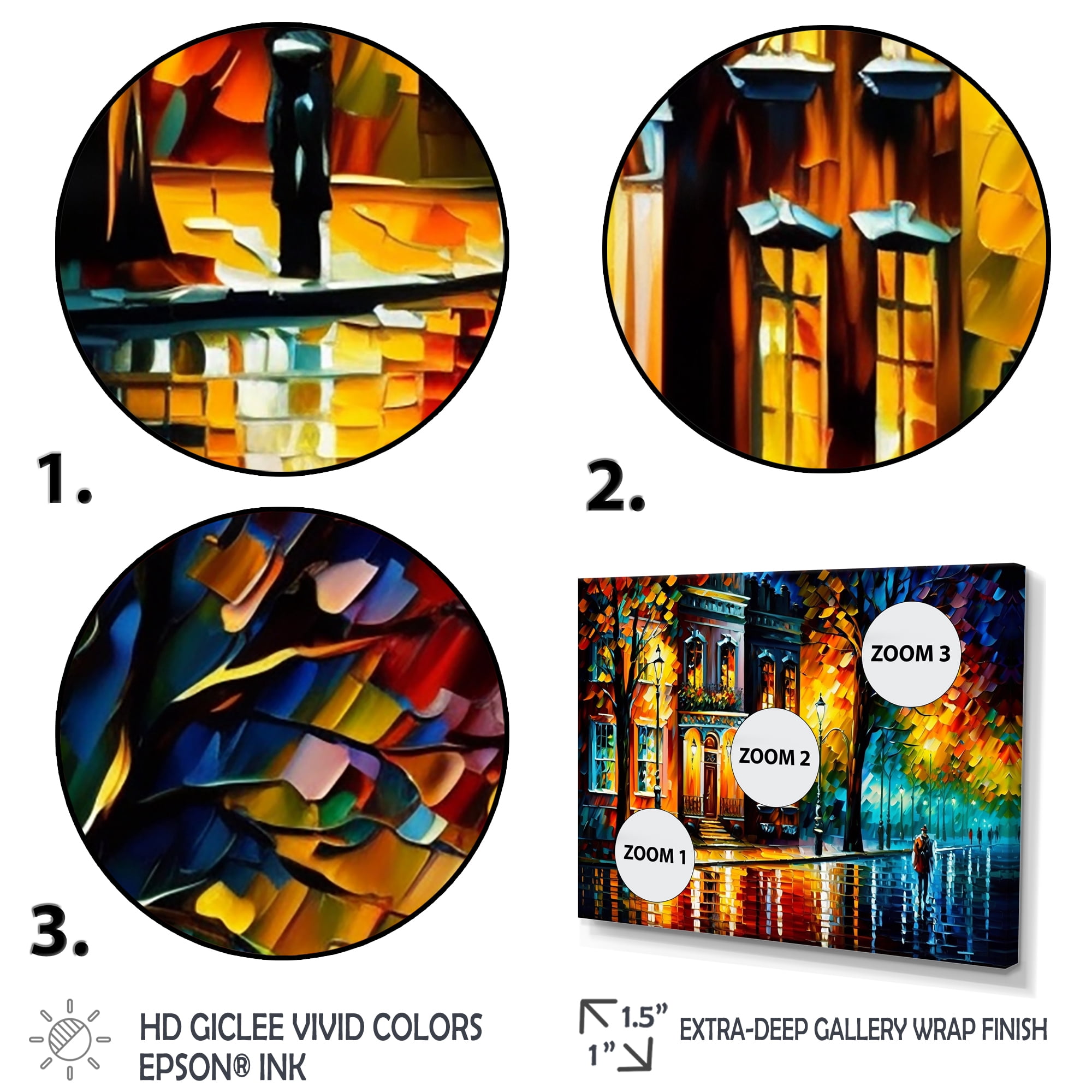 Designart Colorful Montreal City III Canvas Wall Art