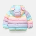 thumbnail image 5 of Godderr Newborn Baby Winter down Coat with Hooded for Toddler Boys Girls Puffer down Jacket Outerwear Ears Colourful Warm Cotton Jacket for 9M-5Y, 5 of 5