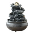 thumbnail image 1 of Fuente de cascada interior Strade Fareast Limited fuente de mesa bomba de agua con luces LED Estilo E, 1 of 8