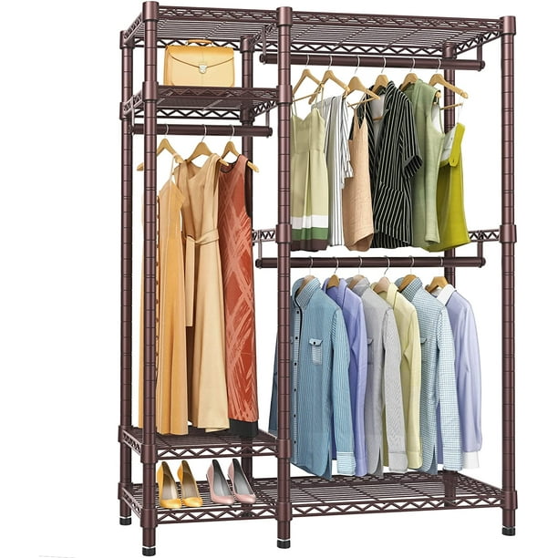 Garment Rack Heavy Duty Commercial Clothes Rack, 4 Tiers Adjustable