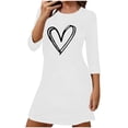 thumbnail image 2 of Valentines Gifts Women's Cotton Nightgowns Oversized Hearts Print 3/4 Sleeve Pajamas Dress Summer Casual Solid Plus Size Comfy Soft Nightshirts Sleepwear Short Sleeve Loungewear Night Gown, 2 of 7