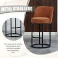thumbnail image 5 of S-HOME Modern Linen Fabric Counter Height Bar Stools Set of 2 with Backrest and Footrest for Dining Experience, Orange, 5 of 18