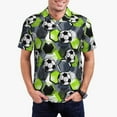 thumbnail image 4 of Xecao Football for Mens' Casual Short Sleeve Button-Down Polo Shirts for a Classic Golf Look, 4 of 9