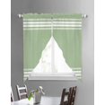 thumbnail image 3 of Sage Green Swag Valances for Windows, Farmhouse Sage Green White Striped Rod Pocket Sheer Valances for Large Windows, Swag Toppers Light Filtering for Kitchen Living Room 2 Panels 36''x63'', 3 of 6