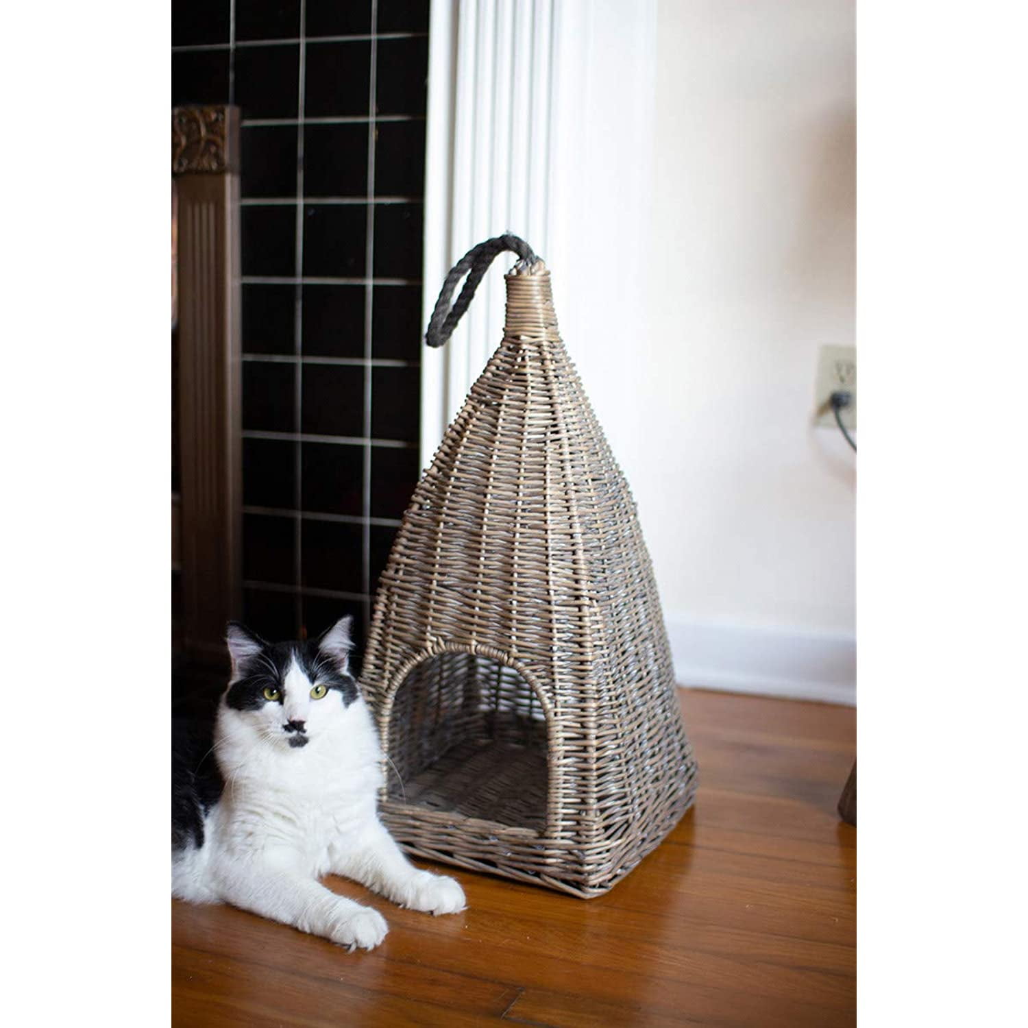 Kalalou Clan1026 Hanging Wicker Cat Basket Walmart Com Walmart Com