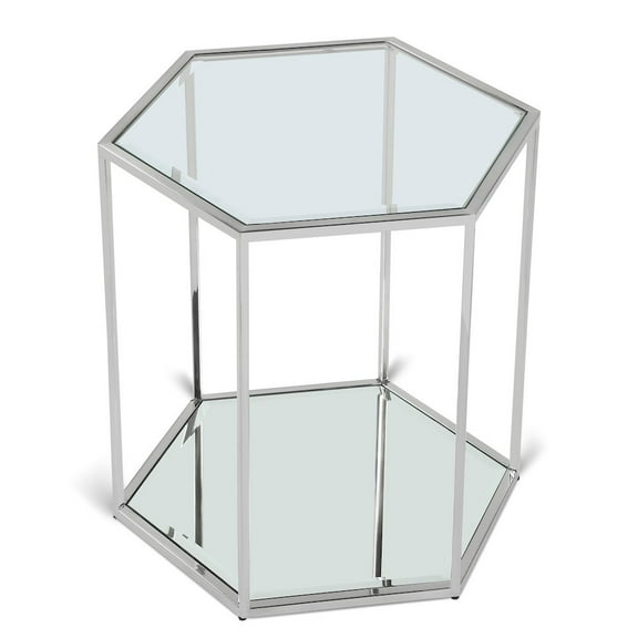 Meridian Furniture Sei Modular Stainless Steel and Glass End Table