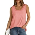 thumbnail image 4 of Ruyang Summer Tops for Women, Women's Solid Color Round Neck Vest Summer Fashion Casual Top Slim Fit T-Shirts Basic Tops, 4 of 6