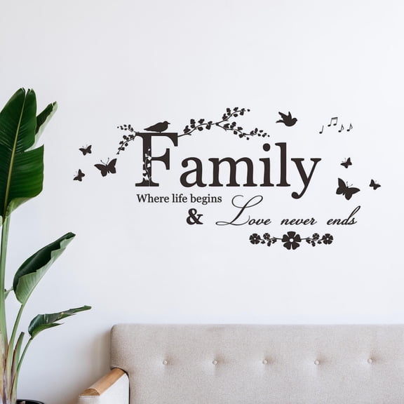 Tongina Family Letter Wall Sticker Love Family Wallpaper Self Sticky PVC Home Decor Removable Wall Decals for Kitchen Ceiling Bedroom