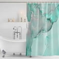 thumbnail image 4 of Aqua Marble Waterproof Fabric Shower Curtain,Modern Abstract Waves Silvery Farmhouse Waterproof Fabric Shower Curtain for Bathroom Curtains Bathtubs Hotel Shower Curtains with 12 Hooks Small 36x72in, 4 of 8