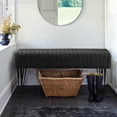 thumbnail image 4 of 44 Colors Super Mink Faux Fur Green Ottoman Bench, Eden, Living Room Foot Rest Stool Entryway Makeup Bench End of Bed Bedroom Home Decor Chair for Sitting,19" x 13" x 17", 4 of 19