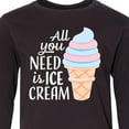 thumbnail image 4 of Inktastic All You Need is Ice Cream with Ice Cream Cone Long Sleeve Youth T-Shirt, 4 of 5