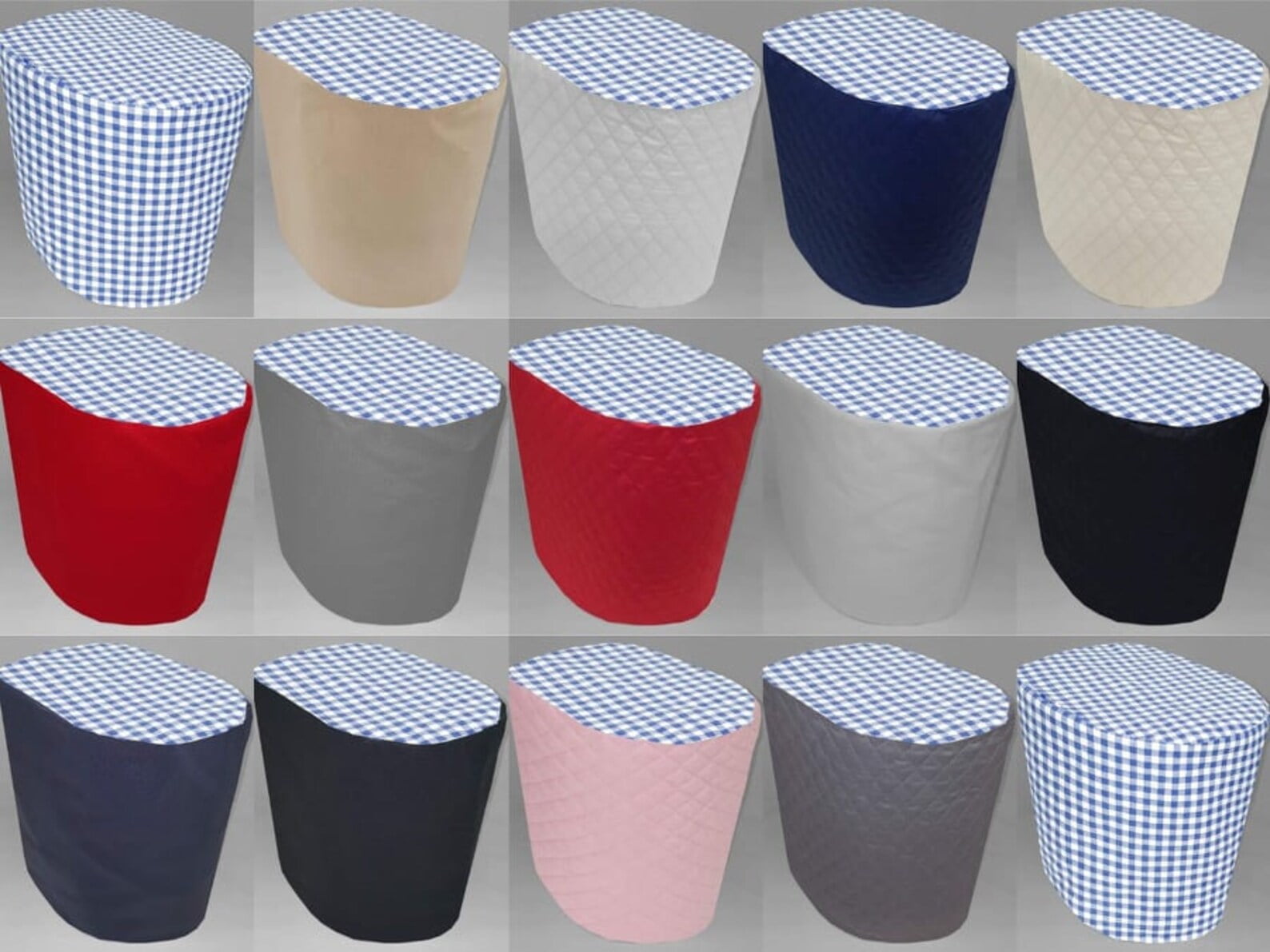 Light Blue & White Checked Gingham Cover Compatible with Keurig Coffee