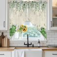 thumbnail image 6 of St. Patrick's Swag Valances for Windows, Kitchen Window Curtains Over Sink, Luck Shamrock Eucalyptus Leaves Flowers Vintage Window Treatment Curtains for Living Room/Bedroom 2 Panel Sets 36"x45", 6 of 8