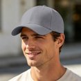 thumbnail image 4 of Plain Baseball Cap Adjustable Running and Outdoor Unisex Hat Light Gray One Size, 4 of 7