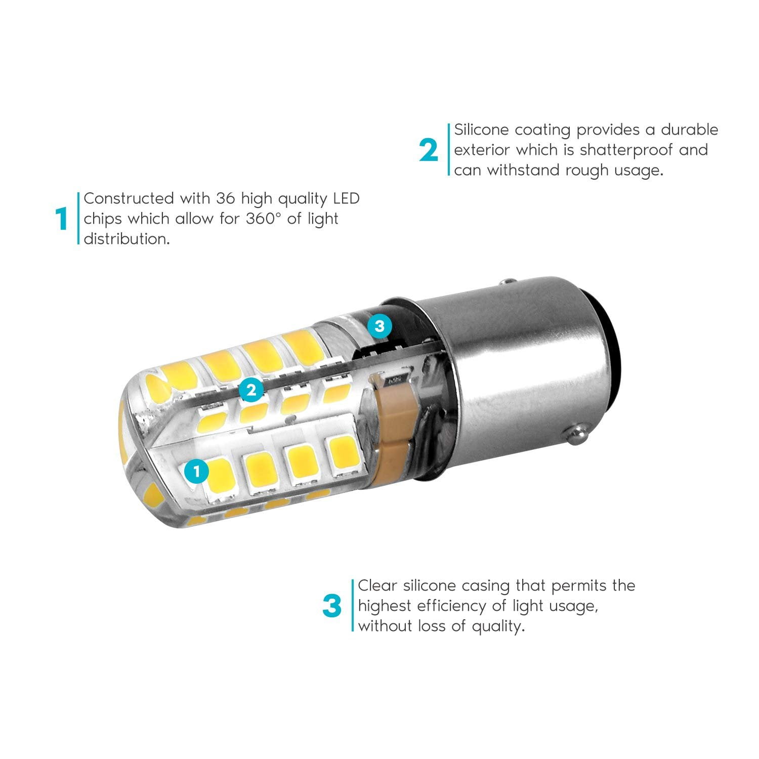 Luxrite BA15D LED Bulb, 3W=40W, Double Contact Bayonet Light Bulb, 2700K Warm White, 200 Lumens 4-Pack
