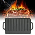 thumbnail image 1 of Cast Iron Teppanyaki Plate Thickened Rectangular Double Sided Barbecue Grill for Household, 1 of 7