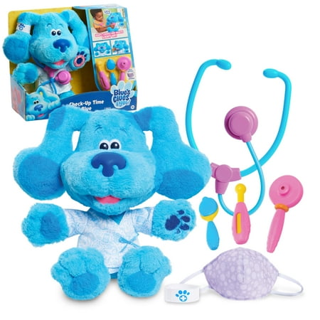 Blue's Clues & You! Check-Up Time Blue Lights and Sounds Interactive 13-Inch Plush, 7-Piece Pretend Play Doctor Set, Kids Toys for Ages 3 Up, Gifts and Presents