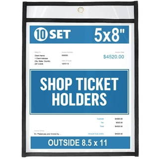 Job Ticket Holders 9x12 inch Work Order Plastic Sleeves for Documents 10 Pack