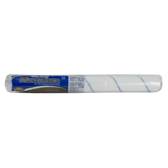 Arroworthy 1902246 Microfiber 0.25 x 18 in. Paint Roller Cover for Smooth Surfaces, Blue & White