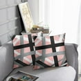 thumbnail image 5 of Set of 2 Throw Pillow Cover Soft Pink Black Stripes Grey White Design Retro Decorative Pillow Case Striped Home Decor Square 18x18 Inch Cushion Pillowcase, 5 of 6