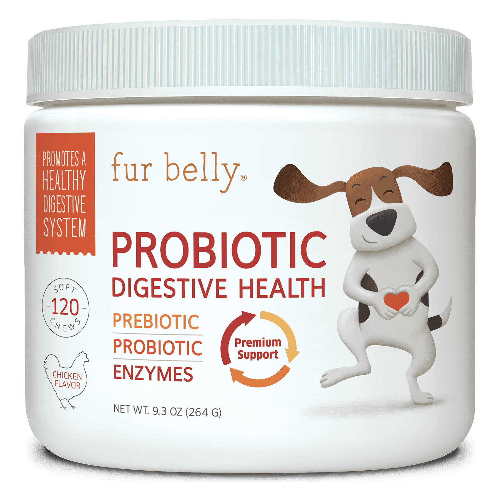 fur belly Dog Probiotics, Improves Digestion, Made in USA, 120 Soft