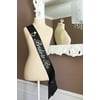 Black and Gold Glitter Bride to Be Bachelorette Sash with Crystal Pin Wedding Party Ribbon