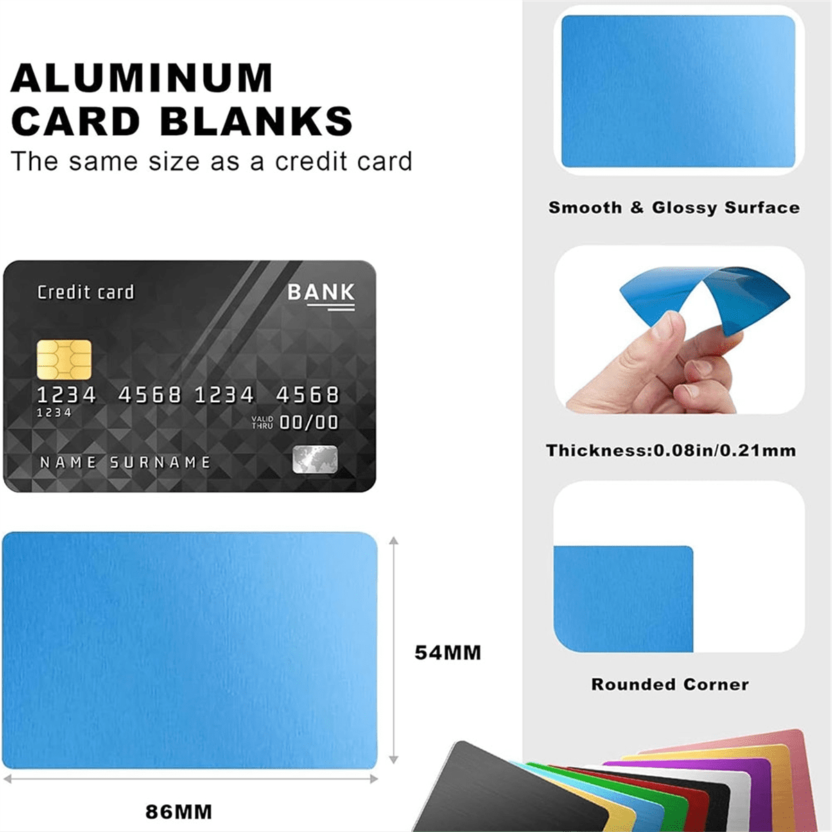 Laser Engraving Blanks, for CNC Engraving, Crafting, Multipurpose Metal Business Cards. DIY Gift Cards,As Shown