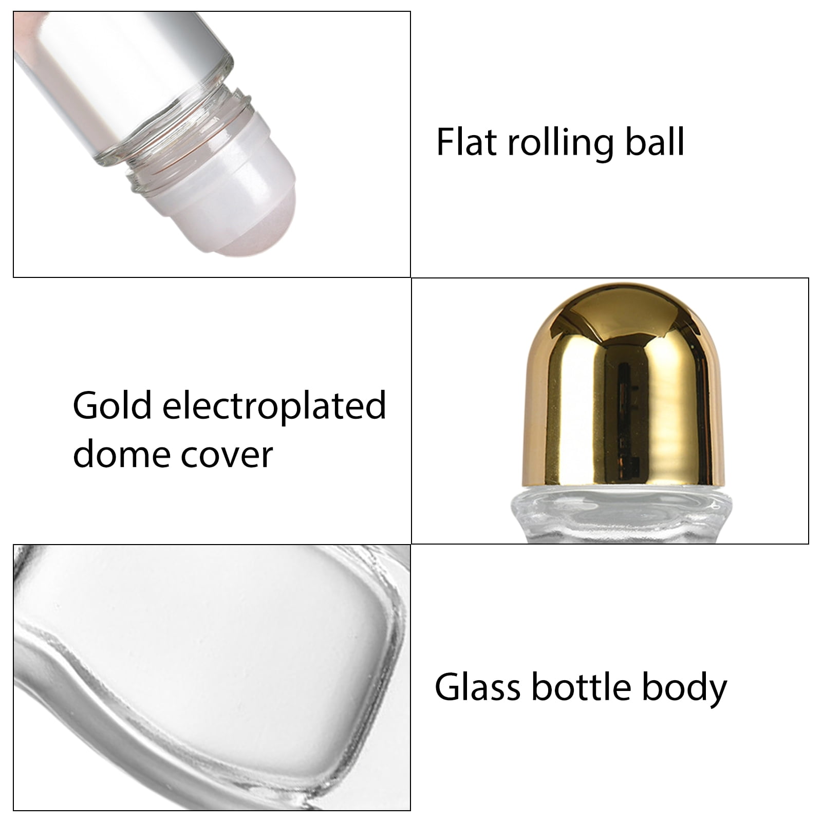 Glass Empty Roller Bottles Leak Proof Glass Bottles Oil Applications Bottles Storage Case for Travel Home Use