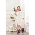 thumbnail image 5 of Arshiner Girl's Dress Vintage A-Line Long Sleeve Ruffle Swing Casual Velvet Dress with Pockets, 5 of 7