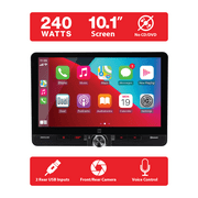 Dual Electronics 10.1 Touchscreen Car Stereo Receiver with Wireless Apple CarPlay & Android Auto – Includes Single & Double DIN Adapters, Bluetooth, USB – DMCPA10W (New)