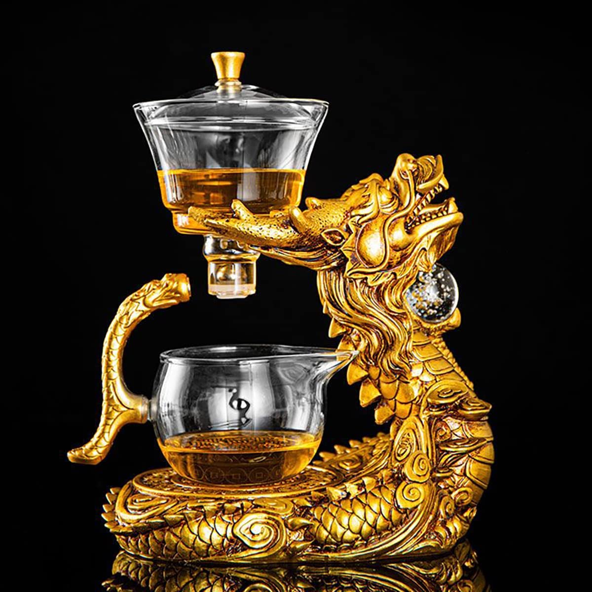 SemiAutomatic Glass Teapot Heater Water Diversion Rotating Cover Bowl