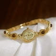 thumbnail image 2 of Gold Watches for Women with Small Vintage Bracelet Elegant Jade Oval Dial Dress Watch Fashion Quartz Wrist Watch Waterproof Watch, 2 of 6