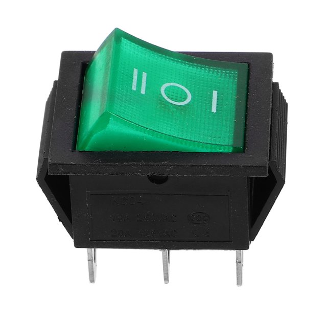 KAKOWELY waterproof rocker switch Waterproof Rocker Switch Boat-Shaped For Cars And Trucks Suitable For Pc Power Pressure Start Stop And Automotive Toggle Functions Green