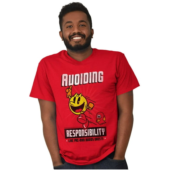 PACMAN Avoid Responsibility Lazy Men's Graphic T Shirt Tees Brisco Brands M