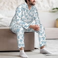 thumbnail image 7 of Naloa Hand Drawn Turtle Men’s Pajamas Set - Long Sleeve Button Down Sleep Shirt and Pajama Bottoms Sleepwear Set-Small, 7 of 7