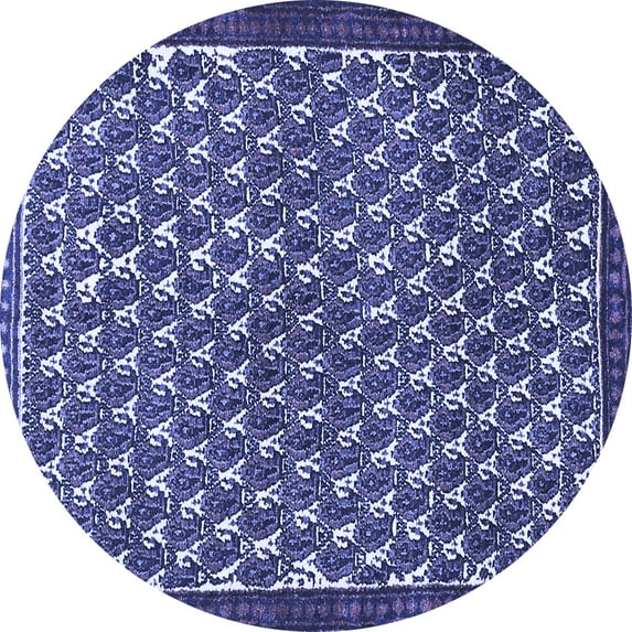 Ahgly Company Indoor Round Persian Blue Traditional Area Rugs, 8' Round