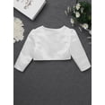 thumbnail image 4 of iiniim Girls Long Sleeve Flower Adorned Bolero Shrug Wedding Flower Girls First Communion Cardigan, 4 of 7