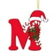 thumbnail image 2 of Colgante de árbol de Navidad de acrílico 2D con letras | Juego de 26 adornos con iniciales del alfabeto para decoración navideña, 2 of 6