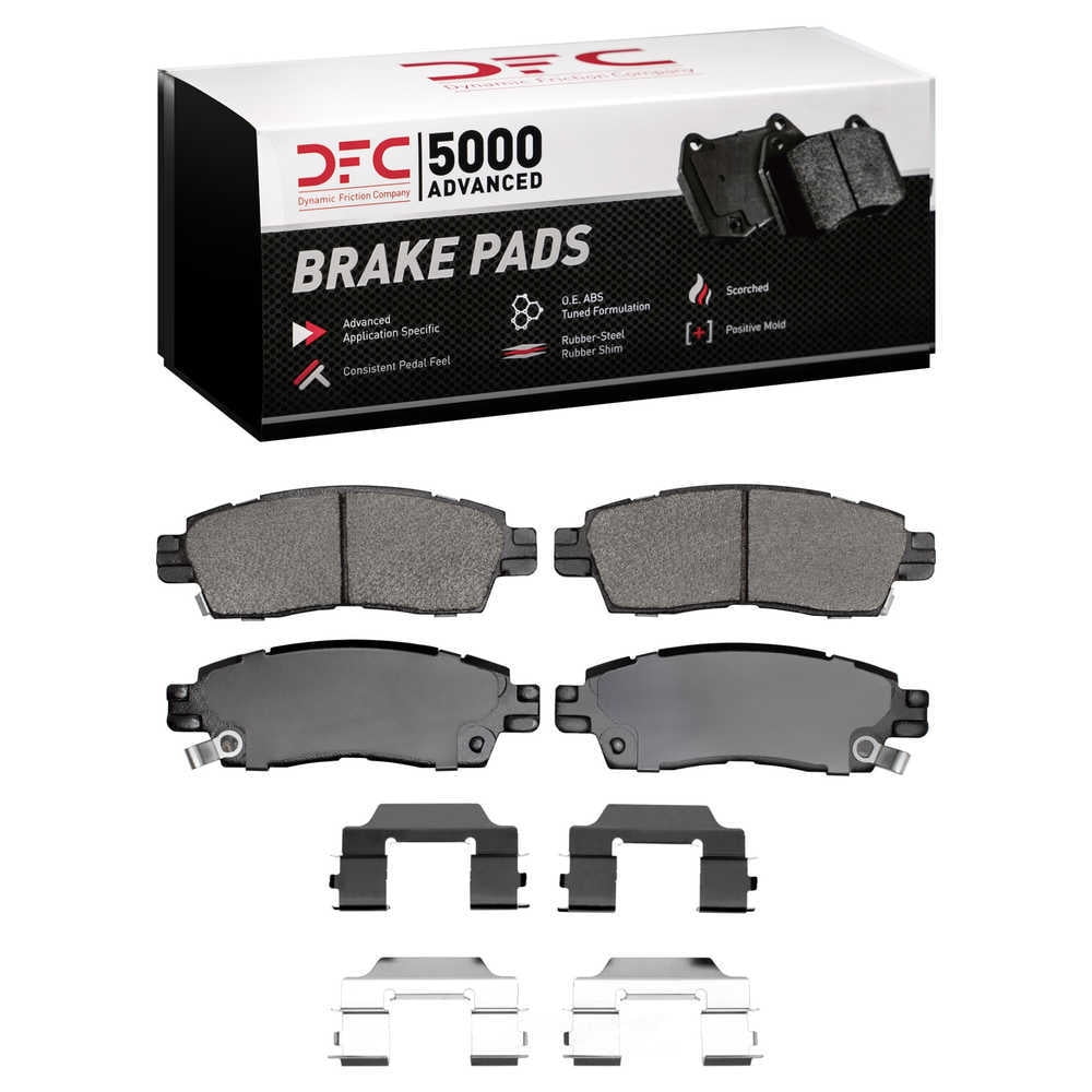 Dynamic Friction Company 1552-0883-01 DFC 5000 Advanced Brake Pads - Semi Metallic and Hardware Kit