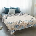 thumbnail image 4 of Blue Beige Coastal Blanket Soft Cozy Warm Throw Blanket for Couch, Plush Fuzzy Flannel Fleece Blankets for Sofa, Beach Starfish Summer Eucalyptus Rustic Bed Blankets Gifts for Men, 50"x60", 4 of 9
