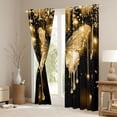 thumbnail image 3 of Homewish Romantic Butterfly Animal Black Out Curtains, Gold Sequin Print Curtains Pack of 2 (42x63 Each), Couple Anniversary Bedroom Curtains, Curtains and Drapes Decor, 3 of 6