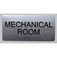 thumbnail image 4 of Mechanical Room Sign Silver-Tactile Touch Braille Sign (Aluminium !!, Brush Silver,Size 4x8)- The Sensation line(ref-2022-4), 4 of 5