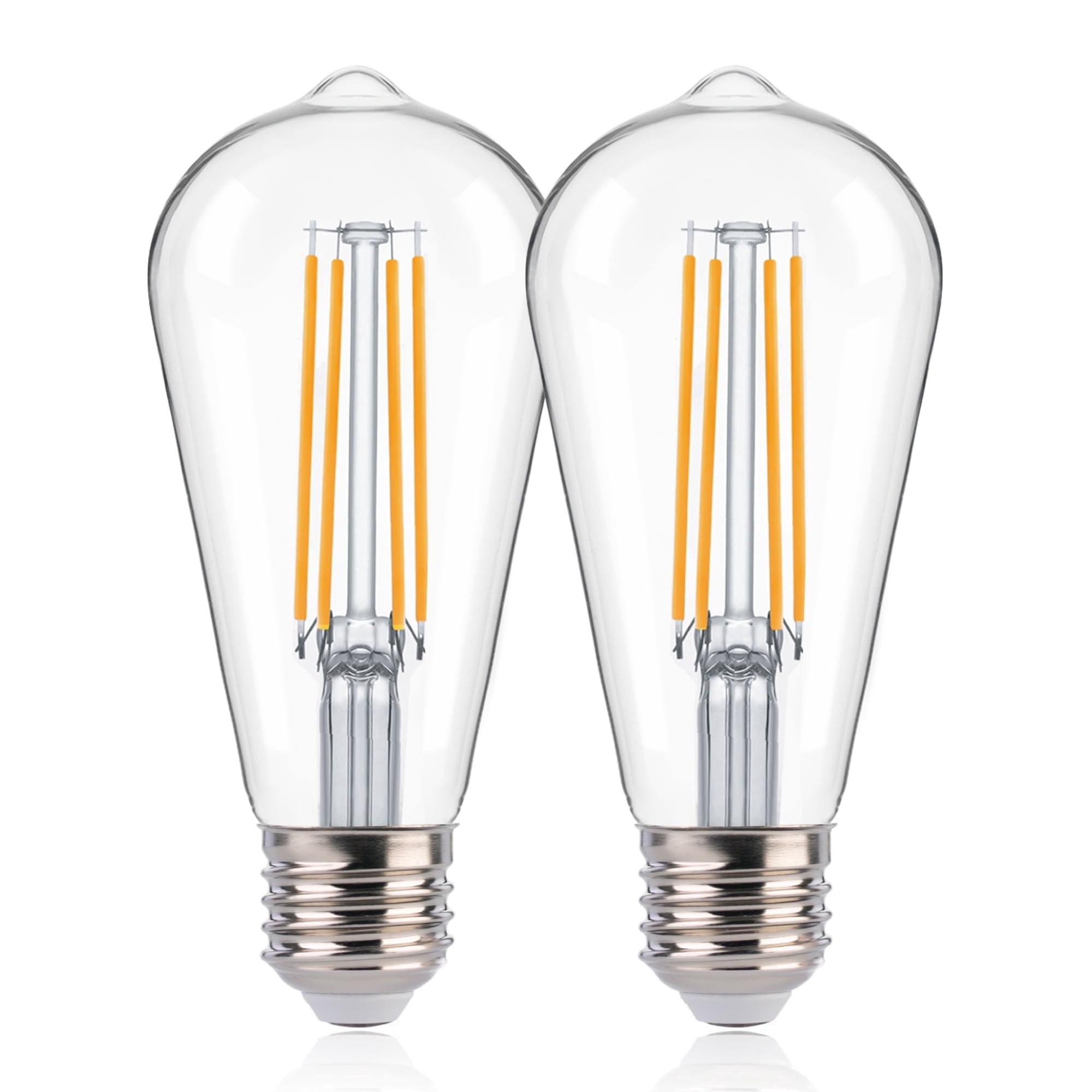 LUZIXIBO Dusk to Dawn Photocell Sensor LED Edison Bulbs, ST19 Vintage Filament E26, 7W(60W Eqv) 800LM, 2700K Daylight Auto On Off Outdoor Light, 2 Pack
