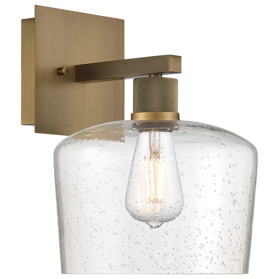 63144LEDDLP-ABB/SDG Access Lighting Port Nine - 9W 1 LED Wall Sconce In Transitional Style-12 Inches Tall and 9 Inches Wide-Antique Brushed Brass