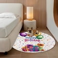 thumbnail image 2 of Happy Birthday Round Area&nbsp;Rug 7ft Colorful Balloon Non-Slip&nbsp;Washable Circle Rugs Soft Felt Indoor Floor Mat for Bedroom Kitchen Living Room Bathroom, 2 of 9