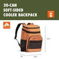 thumbnail image 2 of Ozark Trail 20-Can 15 qt Soft-Sided Cooler Backpack, Brown, 2 of 16