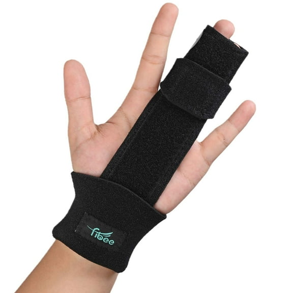 Fibee Trigger Finger Splint, Adjustable 2 Finger Splint and Wrist Brace (S/M)