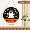 thumbnail image 3 of Aminojy ‌12x12 Inch Halloween Hey Boo Sign - Wood Ghost Door Hanger for Front Door Decor, Indoor/Outdoor Farmhouse Wall Plaque Trick or Treat Party Decoration, 3 of 9