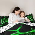 thumbnail image 5 of Castle Fairy Abstract Gamer Twin Comforter Sets,Futuristic Geometric Honeycomb Bedding Set, 5 of 8