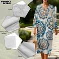 thumbnail image 5 of DISNIMO Mandala Flower Printed Maxi Dresses for Women Casual Loose Dress V Neck 3/4 Sleeve Shift Dresses Fashion Long Dress, 2XL, 5 of 6